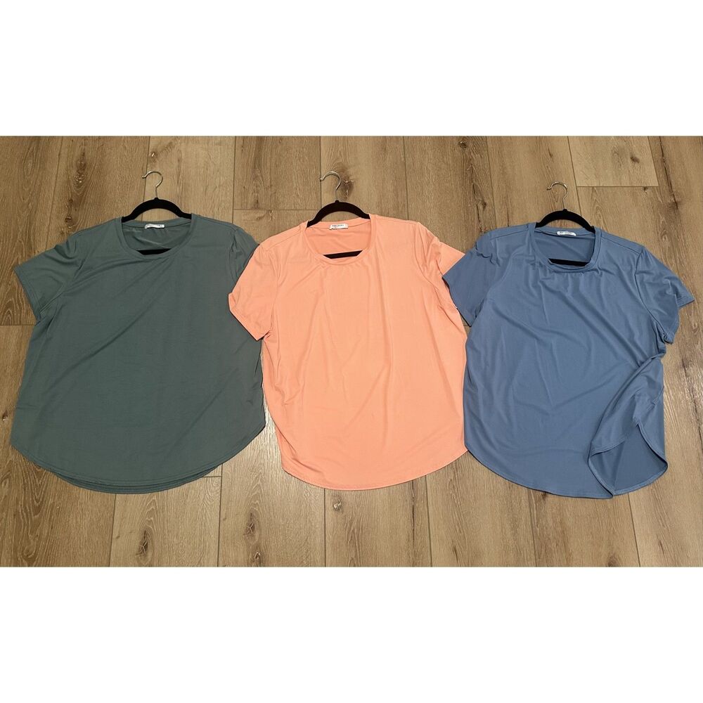Women's Pinspark Active Workout Tee Lot of 3 Tulip Hem XL EUC